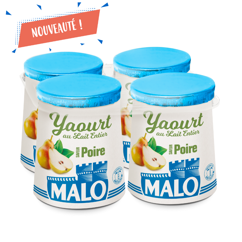Yaourt Malo saveur poire pot carton x4