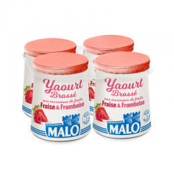 Yaourt brassé aux fruits : fraise et framboise |Malo