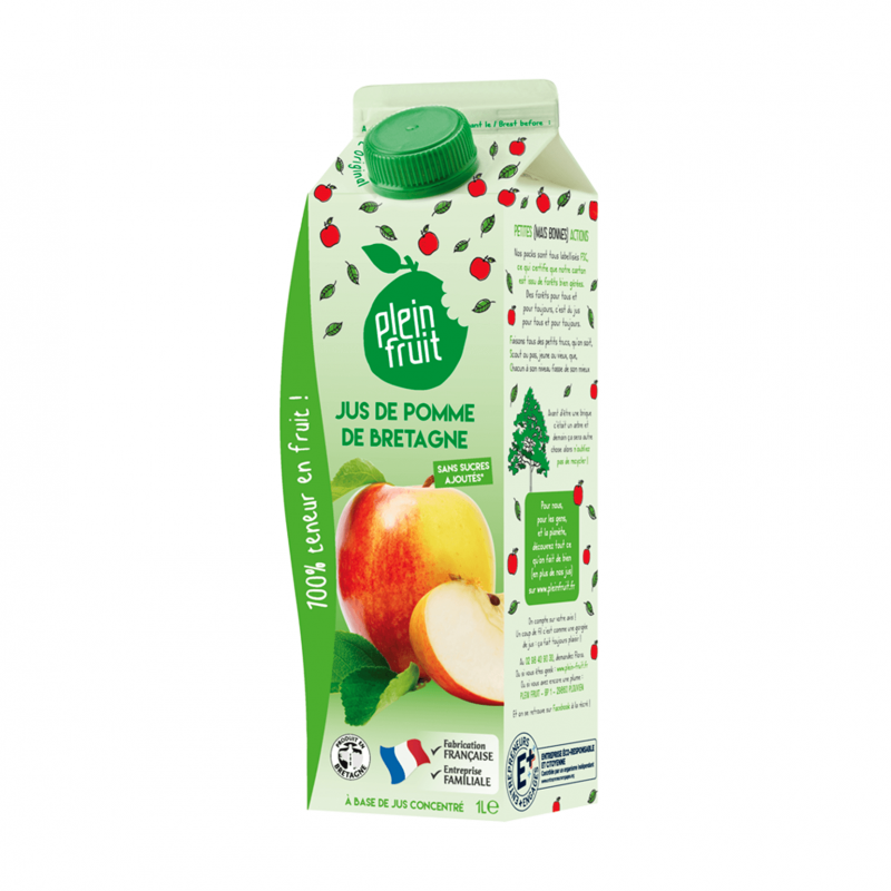 Jus de pomme BIO 1 L - Plein Fruit