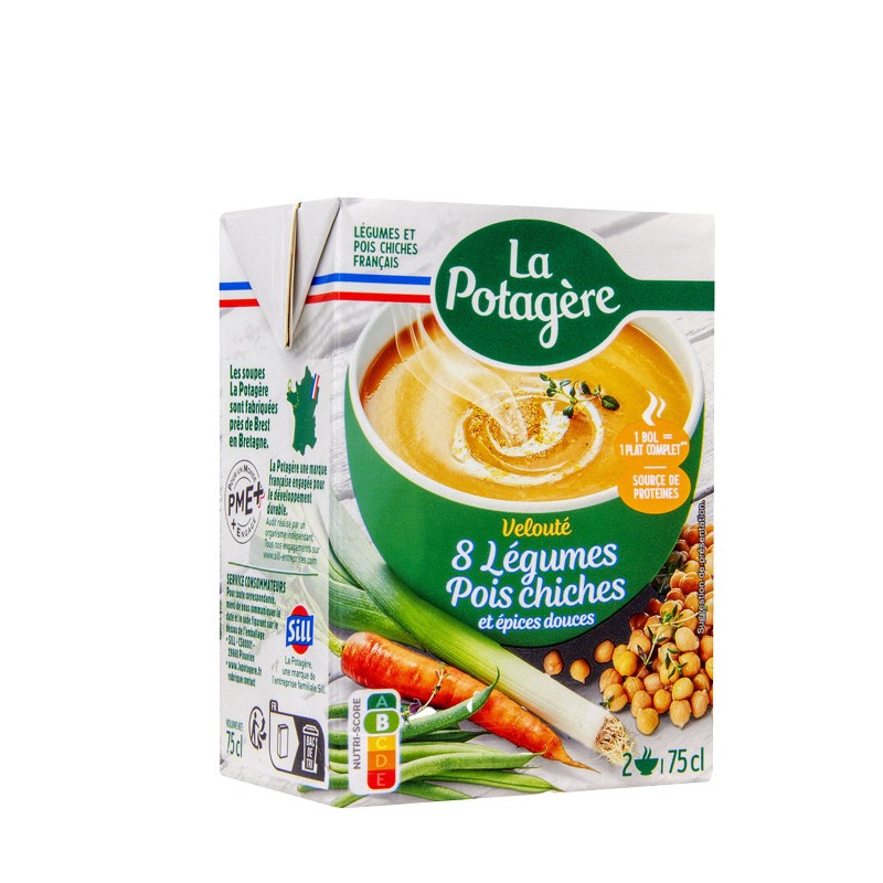 Velouté 8 légumes, pois chiches et épices douces 75cl | Magasin usine SILL Velouté 8 légumes, pois chiches et épices douces 75cl | Magasin usine SILL
