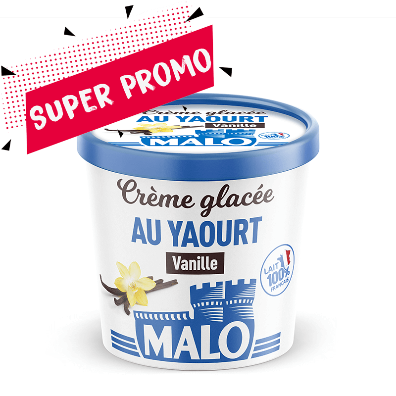 Crème glacée au yaourt Malo à la vanille
