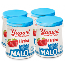Yaourt au lait entier arome fraise | Malo