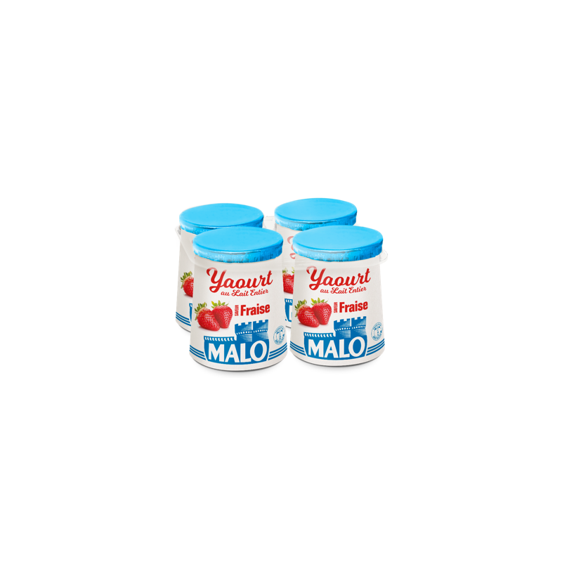 Yaourt au lait entier arome fraise | Malo